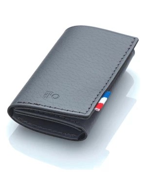 Zdjęcie produktu APOCOPE Skórzany portfel w kolorze szarym - 9 x 6 x 1 cm rozmiar: onesize