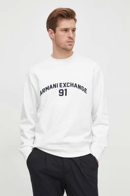 Zdjęcie produktu Armani Exchange bluza bawełniana męska kolor biały z aplikacją 3DZMLK ZJ4XZ