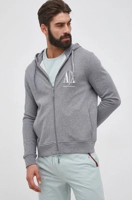 Zdjęcie produktu Armani Exchange bluza bawełniana męska kolor szary z kapturem gładka 8NZMPP ZJ1ZZ