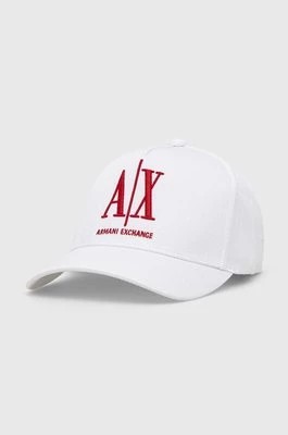 Zdjęcie produktu Armani Exchange czapka z daszkiem bawełniana kolor biały 954047 CC811 NOS
