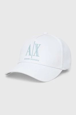 Zdjęcie produktu Armani Exchange czapka kolor biały z aplikacją