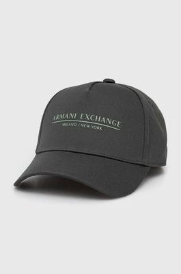 Zdjęcie produktu Armani Exchange czapka z daszkiem bawełniana kolor zielony z aplikacją 954202 CC150