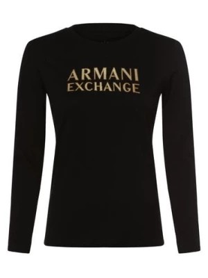 Zdjęcie produktu Armani Exchange Damska koszulka z długim rękawem Kobiety Bawełna czarny nadruk,