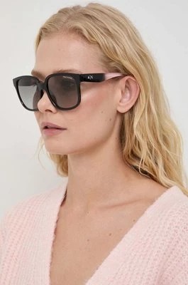 Zdjęcie produktu Armani Exchange okulary przeciwsłoneczne damskie kolor czarny