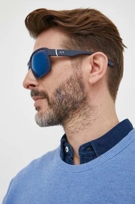 Zdjęcie produktu Armani Exchange okulary przeciwsłoneczne męskie kolor niebieski 0AX4131SU
