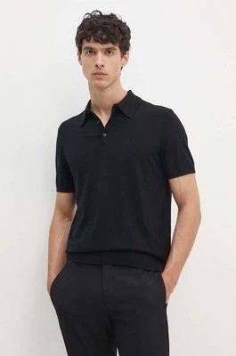 Zdjęcie produktu Armani Exchange polo bawełniane kolor czarny gładki 8NZF5D ZM3JZ