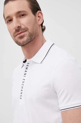 Zdjęcie produktu Armani Exchange polo kolor biały z nadrukiem 8NZF71 ZJH2Z