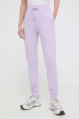 Zdjęcie produktu Armani Exchange spodnie damskie kolor fioletowy gładkie 8NYPFX YJ68Z NOS