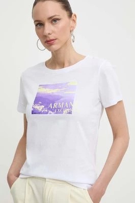 Zdjęcie produktu Armani Exchange t-shirt bawełniany damski kolor biały 3DYT55 YJ3RZ