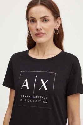 Zdjęcie produktu Armani Exchange t-shirt bawełniany damski kolor czarny XW000063 AF10359