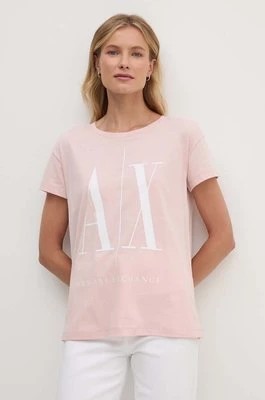 Zdjęcie produktu Armani Exchange t-shirt bawełniany kolor różowy