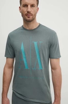 Zdjęcie produktu Armani Exchange t-shirt bawełniany kolor zielony z nadrukiem