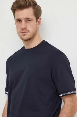 Zdjęcie produktu Armani Exchange t-shirt bawełniany męski kolor granatowy gładki 3DZTLR ZJLFZ