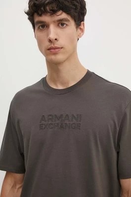 Zdjęcie produktu Armani Exchange t-shirt bawełniany męski kolor zielony z aplikacją 6DZTAC ZJASZ