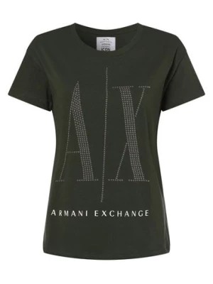 Zdjęcie produktu Armani Exchange T-shirt damski Kobiety Bawełna zielony jednolity,
