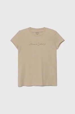 Zdjęcie produktu Armani Exchange t-shirt damski kolor brązowy