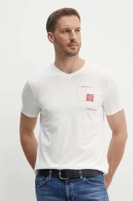 Zdjęcie produktu Armani Exchange t-shirt męski kolor beżowy z nadrukiem