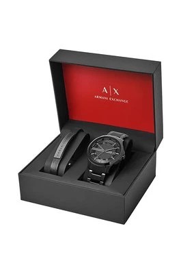 Zdjęcie produktu Armani Exchange zegarek i bransoletka męski kolor czarny