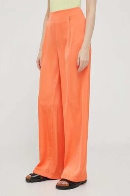 Zdjęcie produktu Artigli spodnie damskie kolor pomarańczowy szerokie high waist