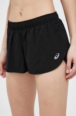 Zdjęcie produktu Asics szorty do biegania Core Split kolor czarny gładkie medium waist