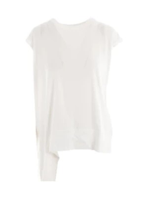 Zdjęcie produktu Asymetryczna Biała Koszulka z Bawełny Yohji Yamamoto