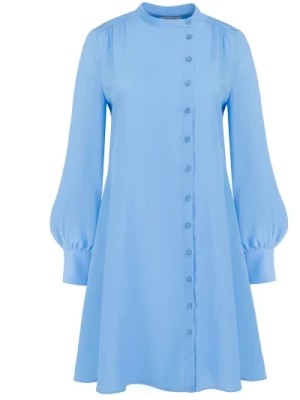 Zdjęcie produktu Asymetryczna jedwabna sukienka w niebieskim niebie Jaaf