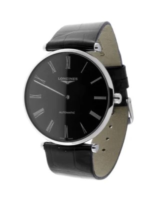 Zdjęcie produktu Automatyczny czarny tarcza skórzany pasek zegarek Longines