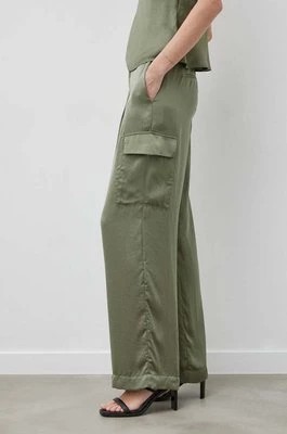 Zdjęcie produktu BA&SH spodnie CARY damskie kolor zielony proste high waist 1E24CARY