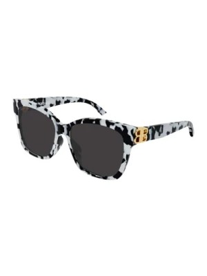 Zdjęcie produktu Balenciaga squared femenine zebra sunglasses with BB folding Balenciaga