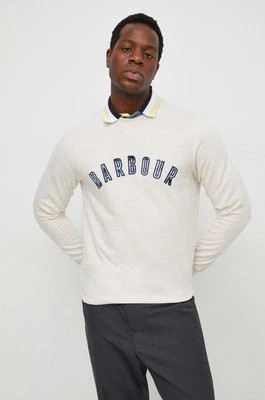 Zdjęcie produktu Barbour bluza bawełniana męska kolor beżowy z aplikacją MOL0410