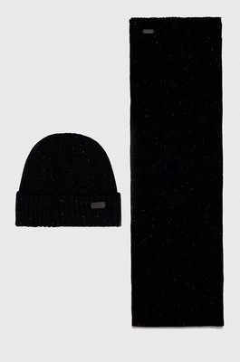 Zdjęcie produktu Barbour czapka i szalik Carlton Fleck Beanie & Scarf Gift Set kolor czarny MGS0047