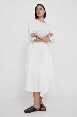 Zdjęcie produktu Barbour sukienka kolor biały midi rozkloszowana LDR0766
