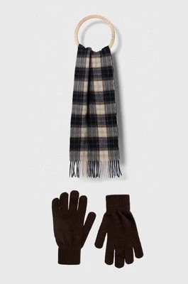 Zdjęcie produktu Barbour szalik i rękawiczki Tartan Scarf & Glove Gift Set kolor brązowy wzorzysty MGS0018