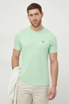 Zdjęcie produktu Barbour t-shirt bawełniany kolor zielony gładki MTS0331