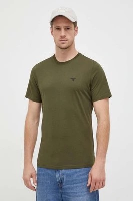 Zdjęcie produktu Barbour t-shirt bawełniany kolor zielony gładki MTS0331