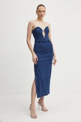 Zdjęcie produktu Bardot sukienka jeansowa ELENI kolor granatowy maxi dopasowana 91391DB