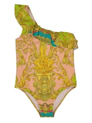 Zdjęcie produktu Barocco Goddess Asymetryczny Strój Kąpielowy z Falbankami Versace