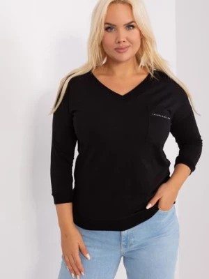 Zdjęcie produktu Bawełniana bluzka plus size czarny RELEVANCE