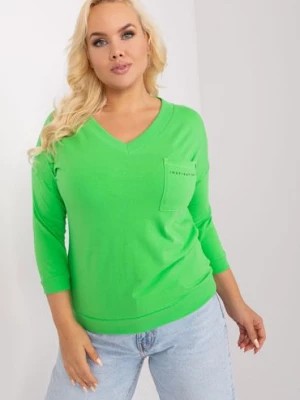 Zdjęcie produktu Bawełniana bluzka plus size jasny zielony RELEVANCE