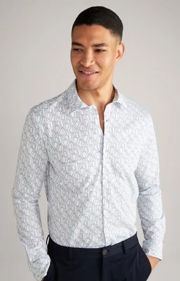 Zdjęcie produktu Bawełniana koszula Pit w kolorze białym/ciemnoniebieskim, ze wzorem Joop