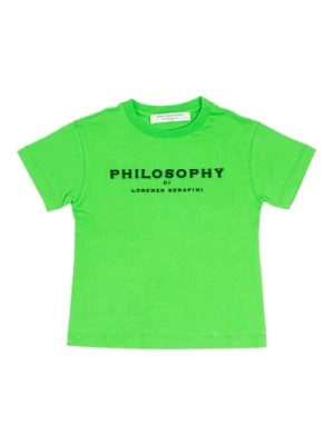 Zdjęcie produktu Bawełniana koszulka z krótkim rękawem i kontrastowym logo Philosophy di Lorenzo Serafini