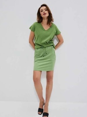 Zdjęcie produktu Bawełniana krótka spódnica zielona Moodo