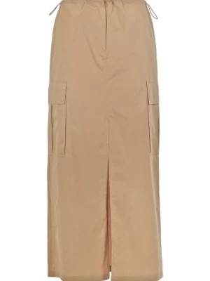 Zdjęcie produktu Bawełniana spódnica midi z kieszeniami bocznymi i zapięciem na przodzie Ottod'Ame