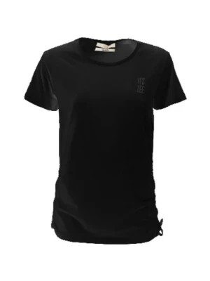 Zdjęcie produktu Bawełniana T-shirt z Okrągłym Dekoltem i Bocznymi Sznurkami YES ZEE