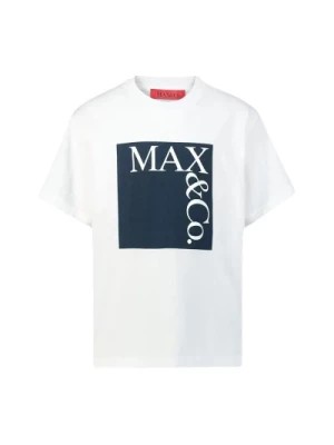 Zdjęcie produktu Bawełniana T-shirt z Okrągłym Dekoltem i Nadrukiem na Przedzie Max & Co