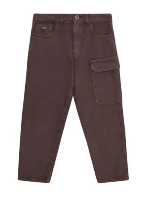 Zdjęcie produktu Bawełniane Spodnie Gabardynowe z 5 Kieszeniami i Metalowym Logo Armani