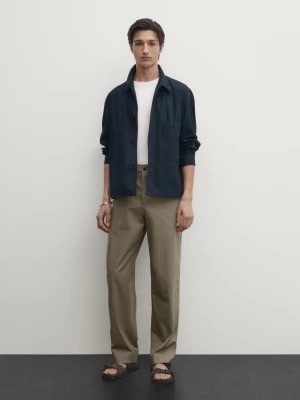Zdjęcie produktu Bawełniane Spodnie Jogger − Studio - Khaki - - Massimo Dutti - Mężczyzna