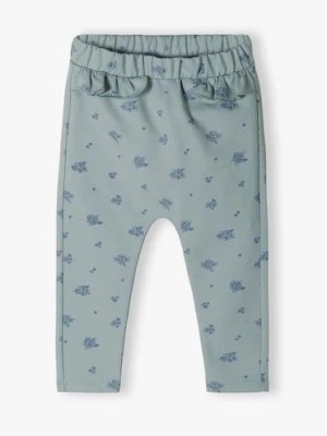 Zdjęcie produktu Bawełniane spodnie niemowlęce - niebieskie w kwiaty 5.10.15.