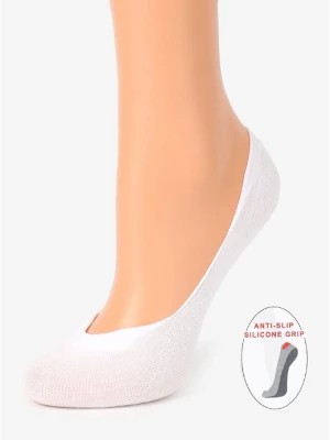 Zdjęcie produktu Bawełniane Stopki Damskie z Silikonem Cotton Anti-Slip White Marilyn