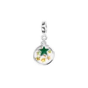 Zdjęcie produktu Beads srebrny pokryty zieloną emalią - gwiazda - Dots Dots - Biżuteria YES